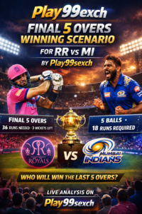 Play 99exch Final 5 Overs Winning Scenario for RR vs MI by Play99sexch